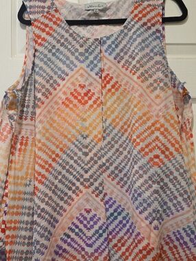 Meera Lane Multicolor Geometric/Aztec Sleeveless Top -
